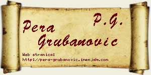 Pera Grubanović vizit kartica